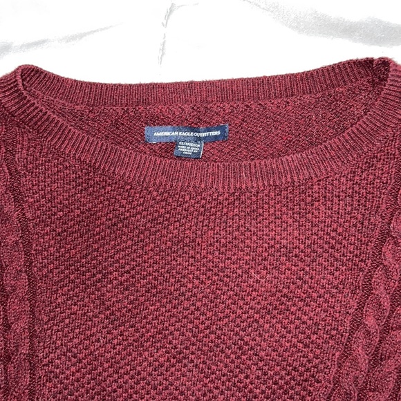 XS AEO Maroon Knit Sweater - Picture 3 of 9